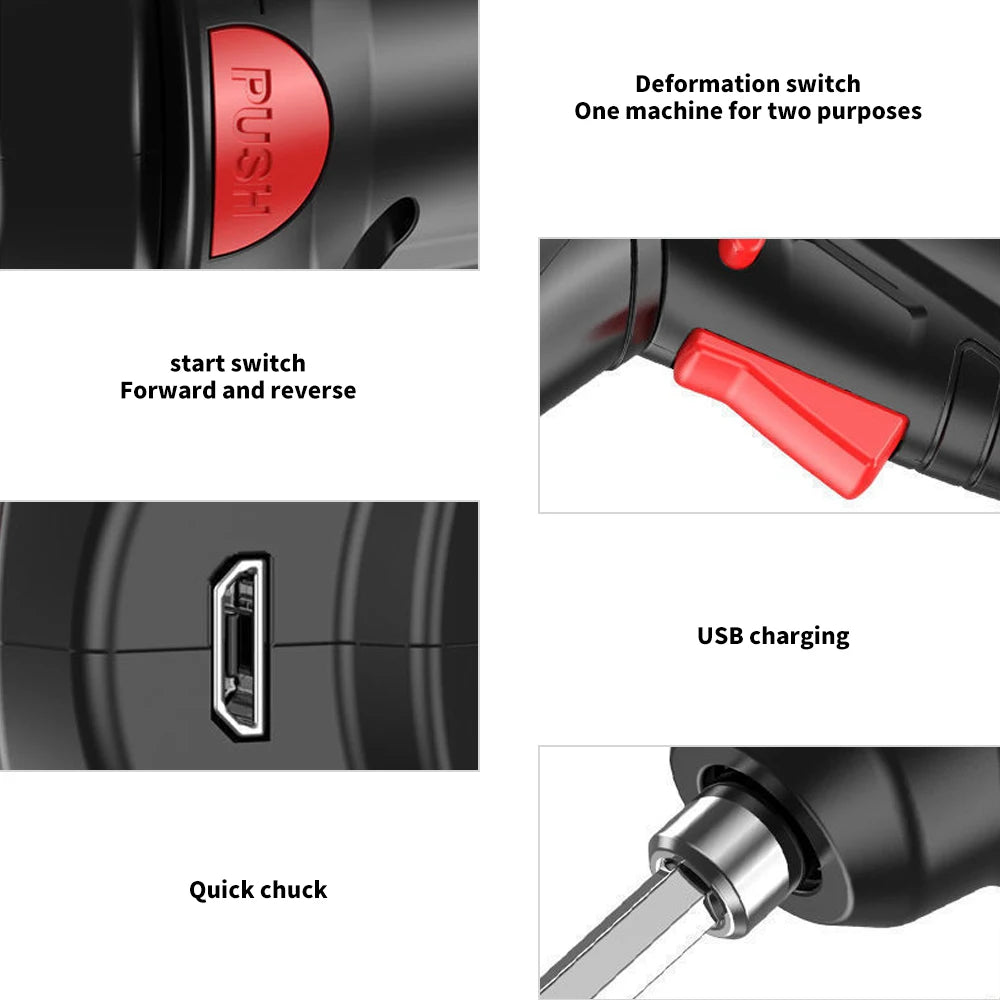 3.6V Mini Electric Drill Power Tools Household Repair 1800mAh Lithium Battery Wireless Impact Electric Cordless Screwdriver