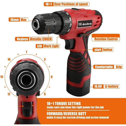 108Pcs Cordless Drill